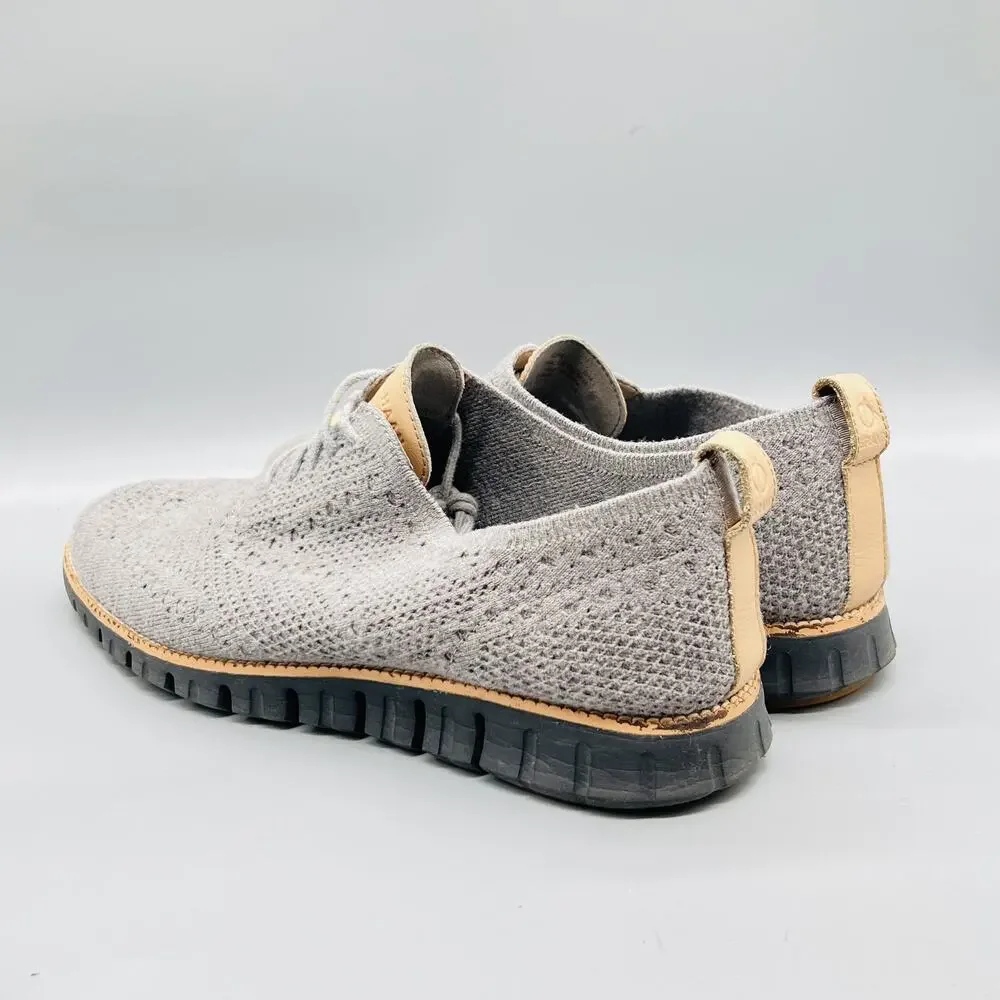 Cole Haan Shoes Mens 12 Gray Knit Grand OS Wingtip Casual Sneakers Comfort